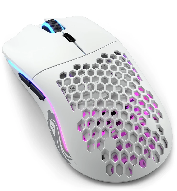 GLORIOUS Gaming Model O Wireless Gaming Mouse - Superlight, 69g Honeycomb Design, RGB, Ambidextrous, Lag Free 2.4GHz Wireless, Up To 71 Hours Battery - Matte White