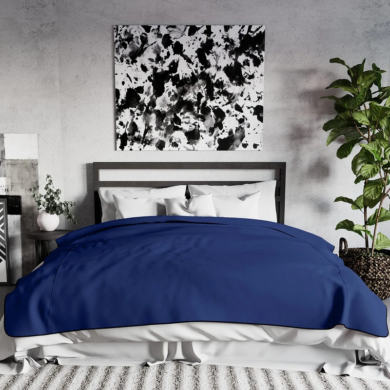 Liberator Fascinator Throw - Moisture-Proof Sensual Blanket, King Size, Microvelvet Indigo - Image 1