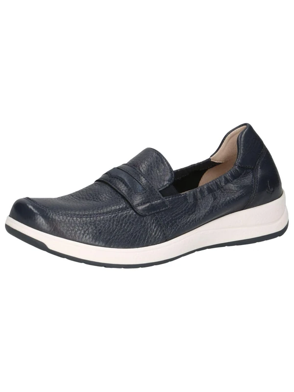 CAPRICE Comfort Women's Leather Loafers Comfortable, Blue (Ocean Deer), 4 UK