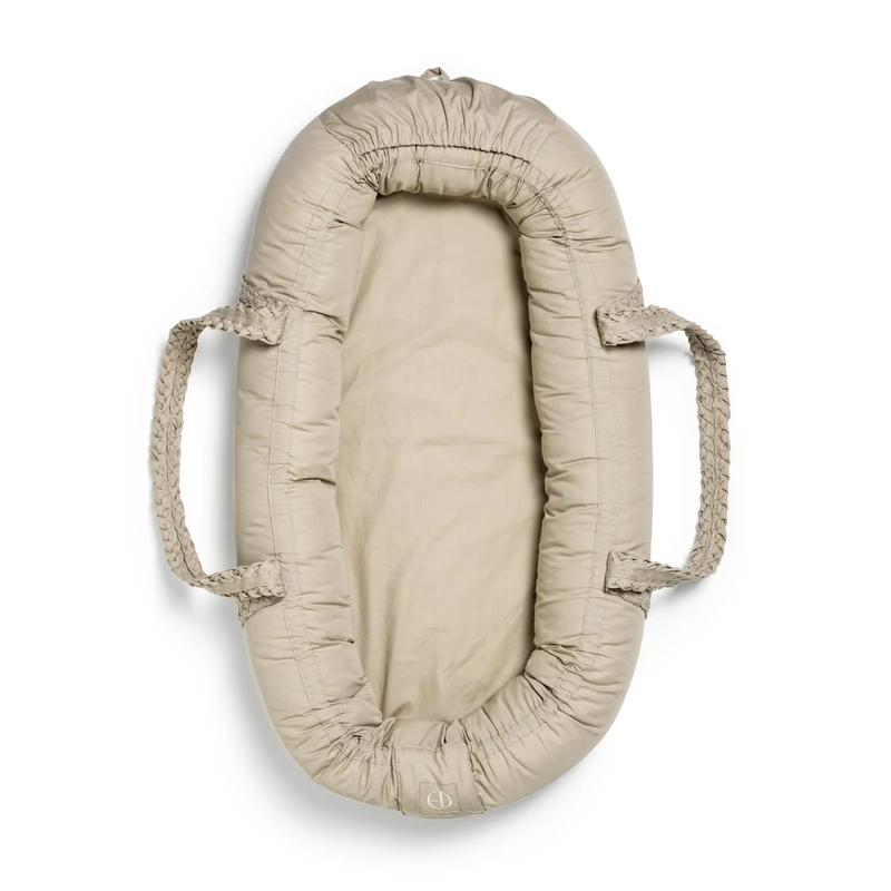 Elodie Details Baby Nest Pod for Newborn Baby Lounger, Portable Breathable 100% Organic Cotton Oeko-TEX, Machine Washable Co Sleeping Travel Baby Essentials Tummy Time Unisex, Tender Taupe