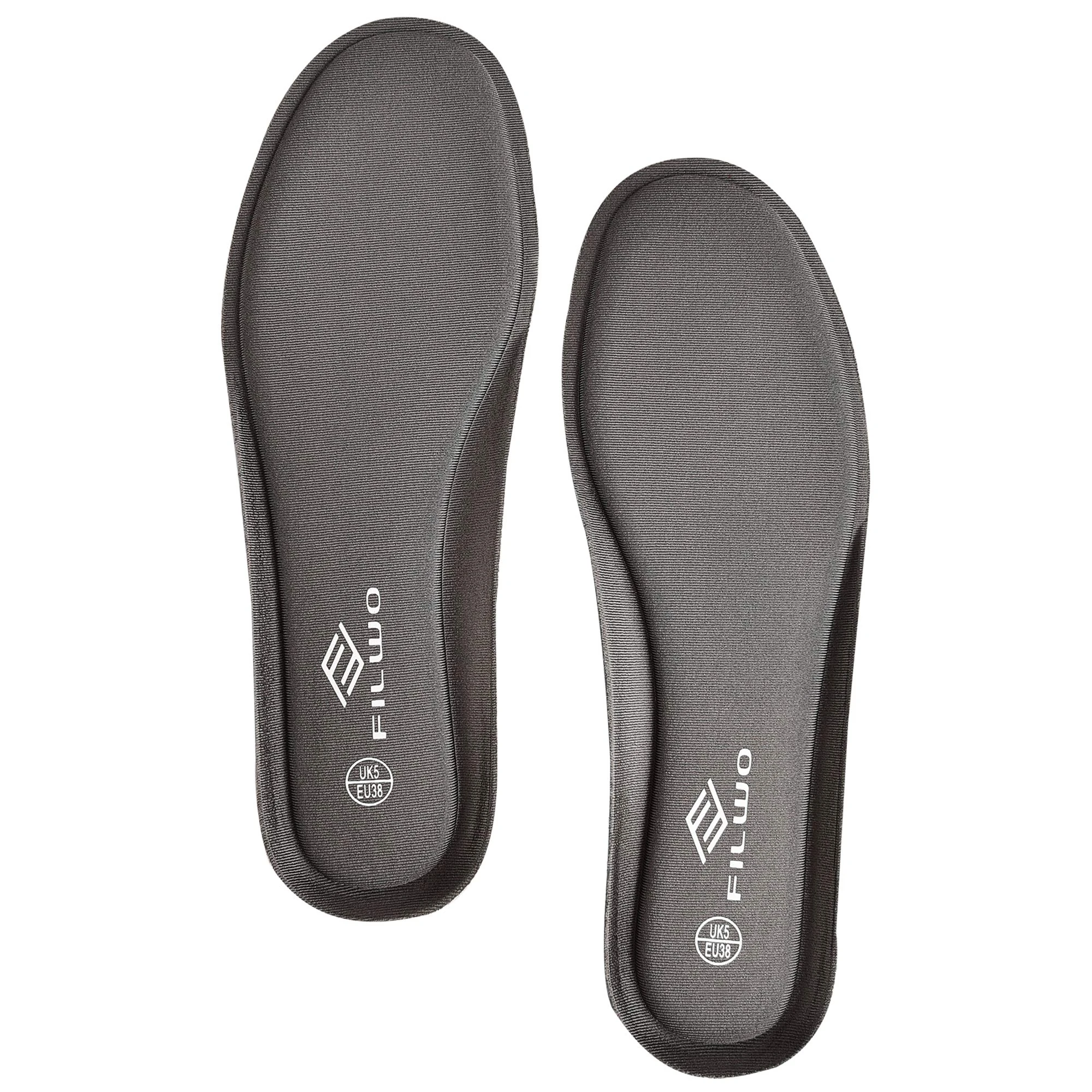 FILWO Women’s Memory Foam Insoles Replacement, Running Insoles Inserts for Sports Shoes Trainers Sneakers Work Boots Walking Shoes, Cushioning Comfort Insoles for Women 1 Pair, Size 6 UK W, Grey