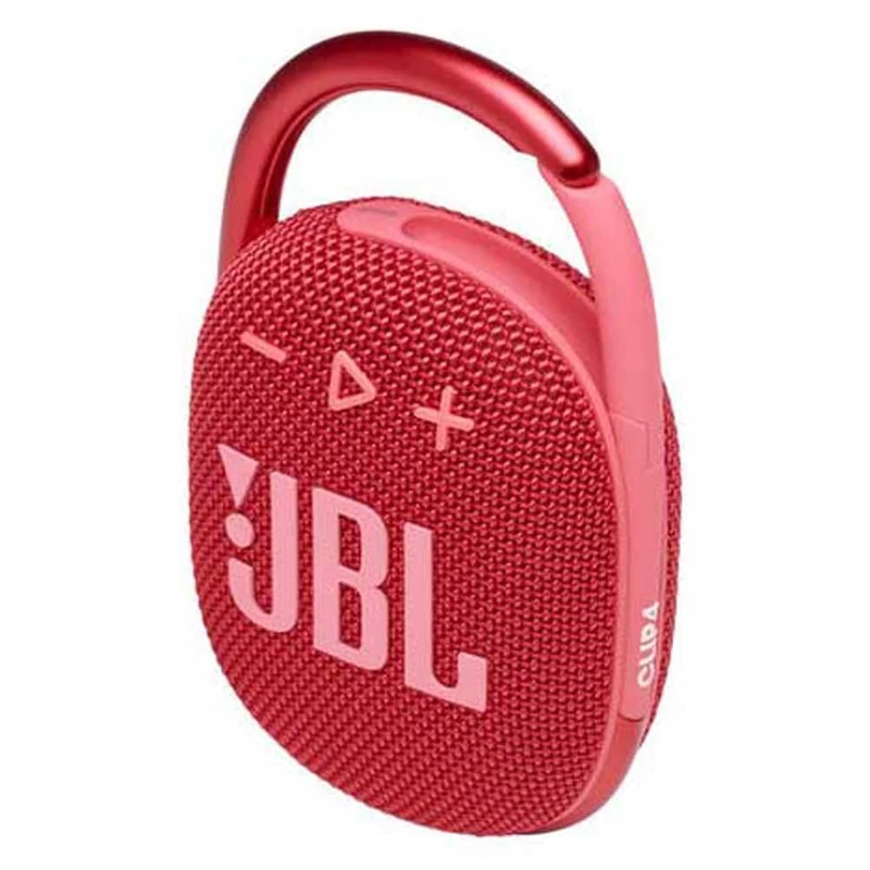 JBL Clip 4 Bluetooth Portable Speaker with Integrated Carabiner, Waterproof and Dustproof, Red