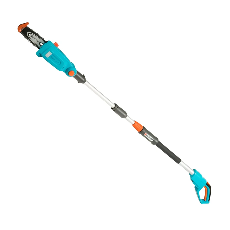 Gardena Battery Telescopic Pruner TCS 20/18 V P4A Without Battery: Pruning Saw with a Range of up to 4 m, 20 cm bar, Angled Head, Including Harness (14770-55)