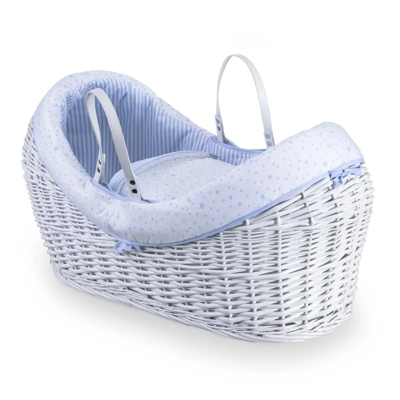 Clair de Lune Moses Basket, Blue, One Size