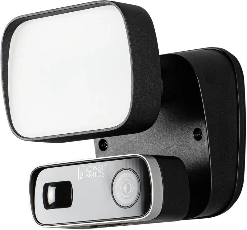 Konstsmide Floodlight Camera/1080HD Wide Angle Security Camera with Built-in 10W Floodlight, Two-Way Talk and Siren Alarm/Use Free App - Image 1