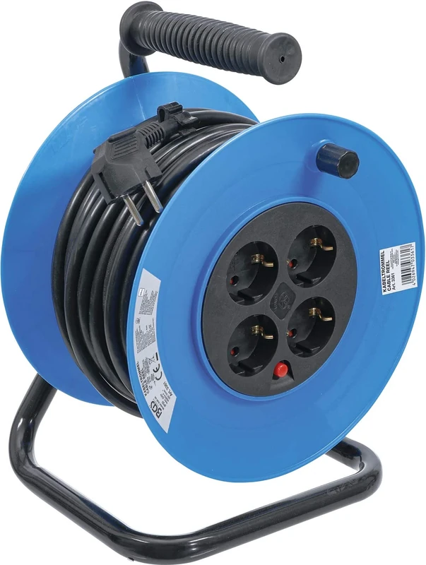 BGS 3361 | Cable Reel | 25 m | 3 x 1.5 mm² | 4 Socket Outlets | IP 20 | 3000 W
