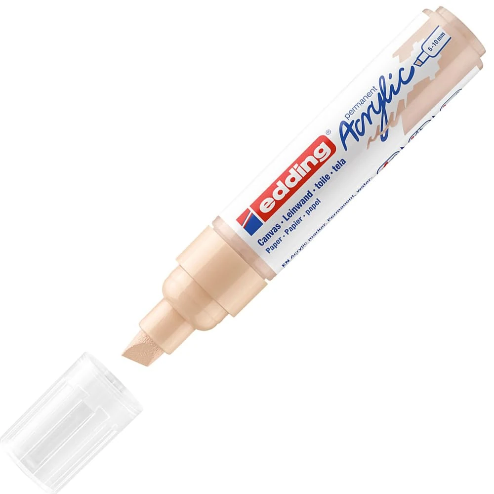 edding 5000 acrylic marker broad - warm beige - 1 waterproof acrylic paint marker - chisel nib 5-10 mm - acrylic paint pen for drawing on canvas, art paper and wood - acrylic markers for pebbles