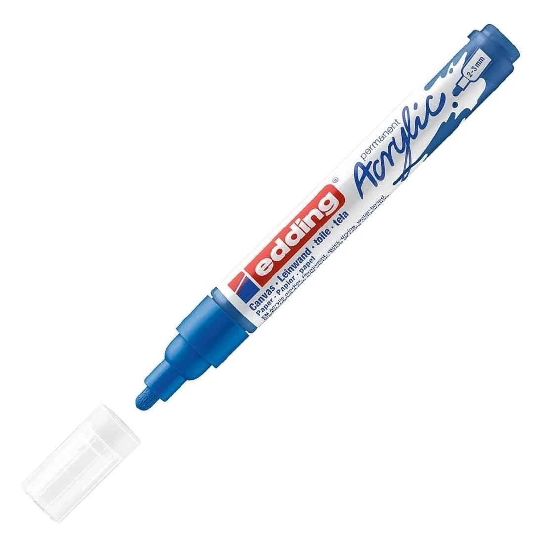 edding 5100 acrylic marker medium - dark-blue - 1 waterproof acrylic paint marker - round nib 2-3mm - acrylic paint pen for drawing on canvas, art paper and wood - acrylic markers for pebbles
