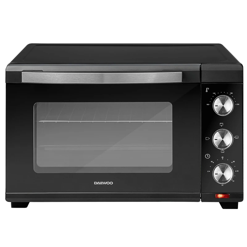 Daewoo Mini Oven & Grill- 1600w Countertop, Portable Electric Cooker with adjustable Temperature Settings and 60 Minute Timer with Indicator Light. Including Baking tray & Wire Rack