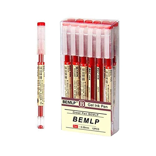Gel Ink Pen Extra Fine Point Pens Ballpoint Pen 0.35mm Red Liquid Ink Rollerball Pens Quick-Drying For Office School Stationery Supply
