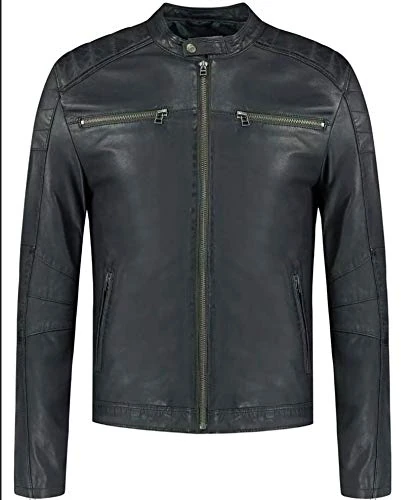 Goosecraft Men's Jacket965 Leather Jacket, Midnight, Extra Small