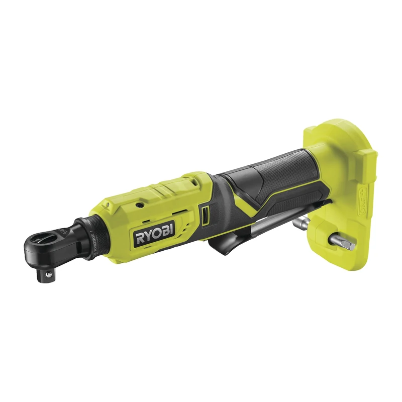 Ryobi - ¼'' 18V ONE+ Ratchet Wrench - 1 Speed 280 RPM, Torque 60Nm, Rotation Inverter, Swivel Head, Extension Tip - Supplied Without Battery, Charger or Socket Wrench - R18RW2-0