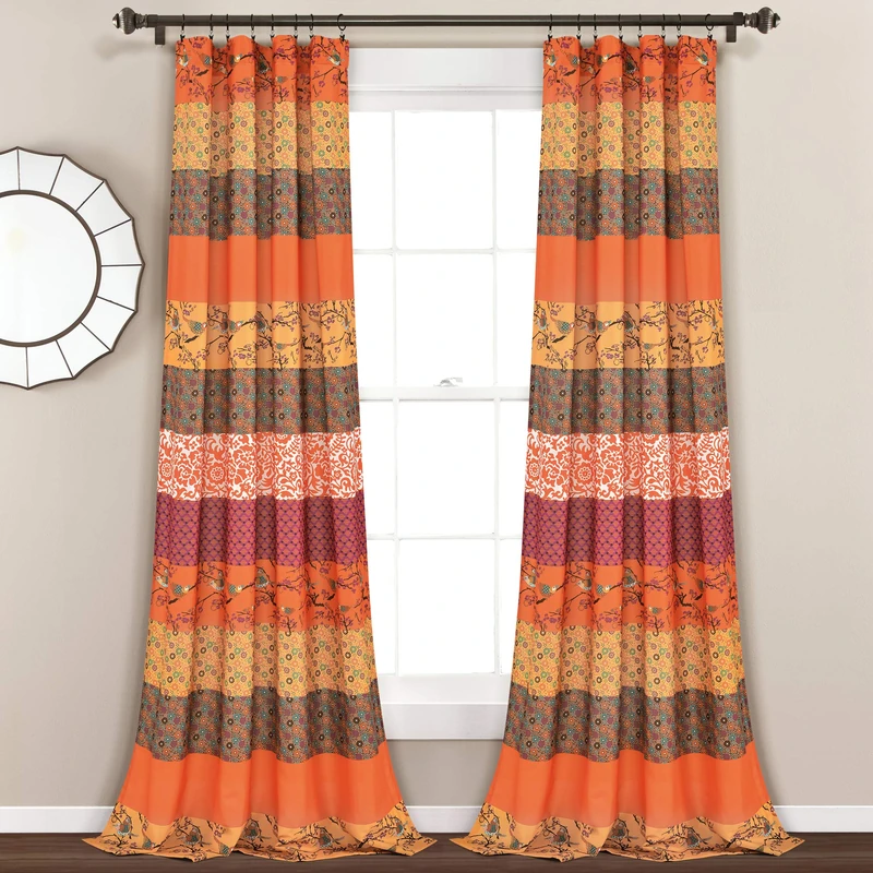 Lush Decor Royal Empire Window Curtain Panel Pair, 84" L x 52" W, Tangerine