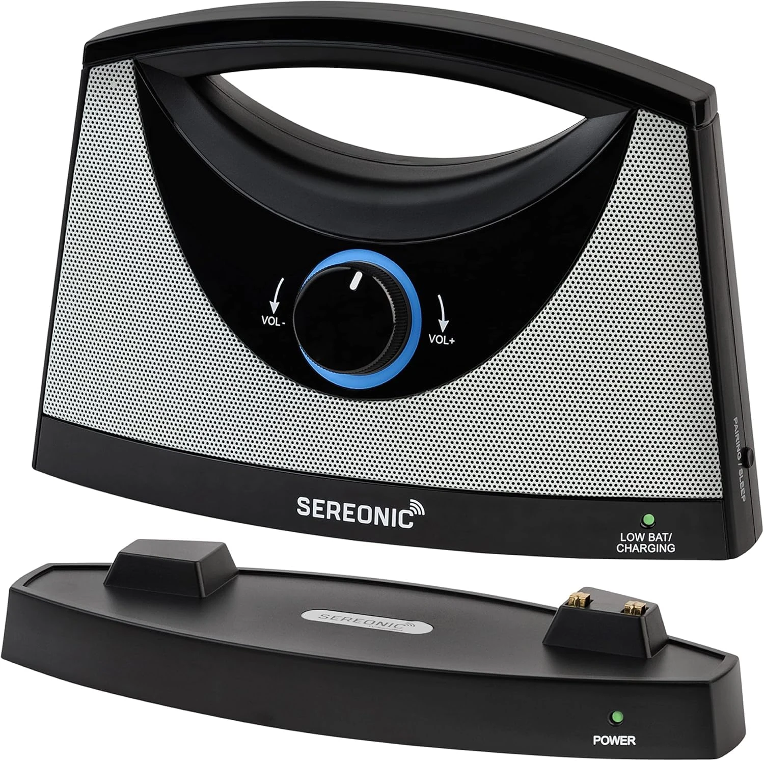 SEREONIC Wireless TV Speakers for Hard of Hearing – Sound Amplifier for Seniors – 100ft Range for TV Watching Without Loud Volume – Compatible with Smart TVs, RCA, AUX, and Optical Jacks.