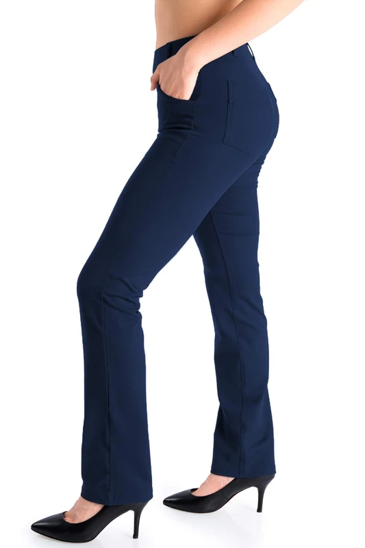 Yogipace,Belt Loops,Women's Petite/Regular/Tall Straight Leg Yoga Dress Pants - Image 1