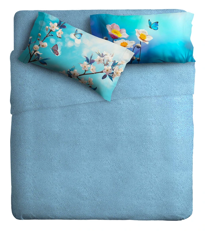 IPERSAN Fine-Art Digital Print 100% Cotton Sheet Set, Butterfly, Queen-Size Bed - Image 1