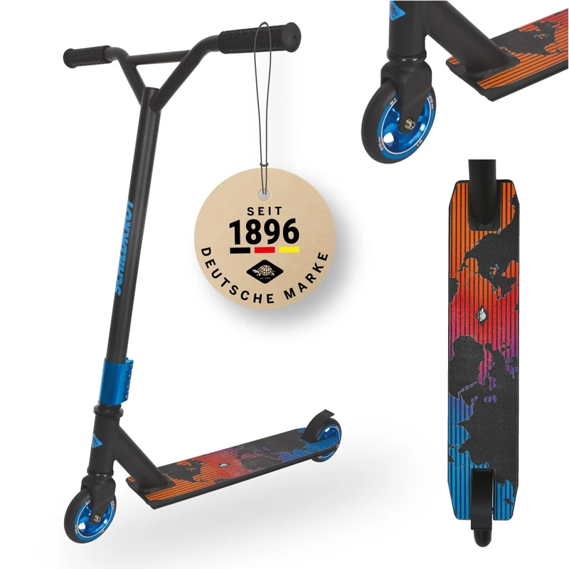 Schildkröt Stunt Scooter Untwist, Valuable Stunt Scooter with Aluminum Rim, 100 mm PU Wheels, for Great Tricks and Stunts, Design: Galaxy, 510463