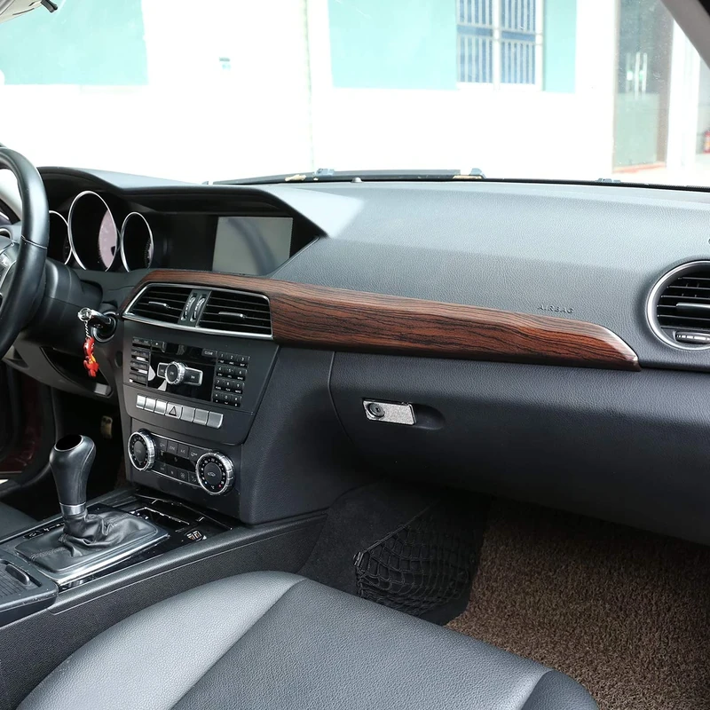 LLKUANG Center Console Dashboard Cover Panel for Mercedes Benz C Class W204 2010-2013 (Pine Wood Grain) - Image 1