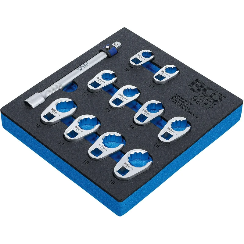 BGS 9817 | Tool Tray 1/6: Crowfoot Spanner Set | 10 mm (3/8") | 10 - 19 mm | 11 pcs.
