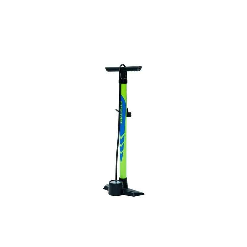 FISCHER Volume Plus Floor Pump | Especially for City, Trekking Bikes and MTBs | 5.5 Bar | Firm Base | Large Pressure Gauge