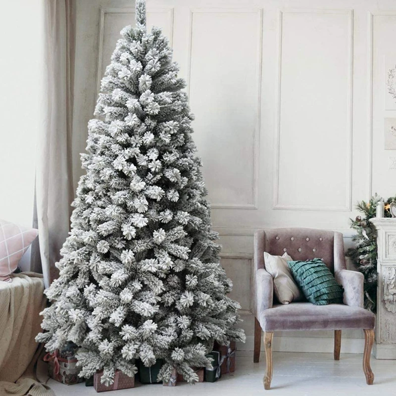 BAKAJI Royal Snowy Christmas Tree 240cm 1413 Branches Super Thick Real Snow Effect, Polyvinyl Chloride, Green, 240 cm