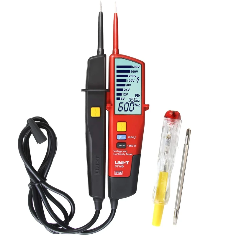 Voltage Continuity Tester Line Continuity Detector Industrial Electroscope with RCD and Phase Rotation Test - UNI-T UT18D