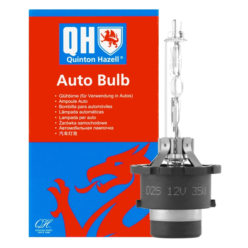Quinton Hazell D2S Xenon Headlight Bulb Replacement, 85v 35w, Projection Gas Discharge Bulb - Colour: 5500 K, Brightness: 2820 Lumen, QBL122G OE Quality Headlamp