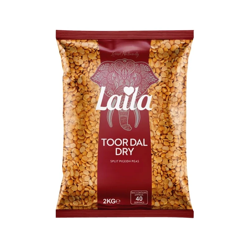 Laila Plain Toor Dal 2Kg, Packaging May Vary