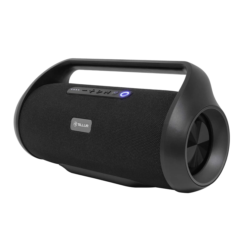 TELLUR Obia Stereo Portable Bluetooth Speaker, True Wireless Stereo, eMultiple Link*, IPX6, Portable Speaker, Hands-Free Function, USB, 3.5 mm AUX, LED Light, Black (50W) - Image 1