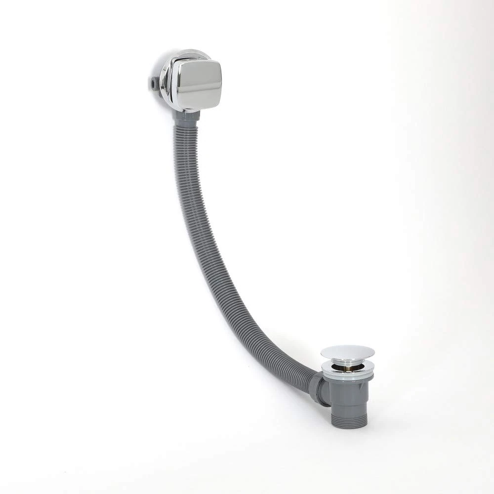 Milano Arvo Modern Overflow Bath Filler Tap Pop Up Click Clack Waste - Chrome