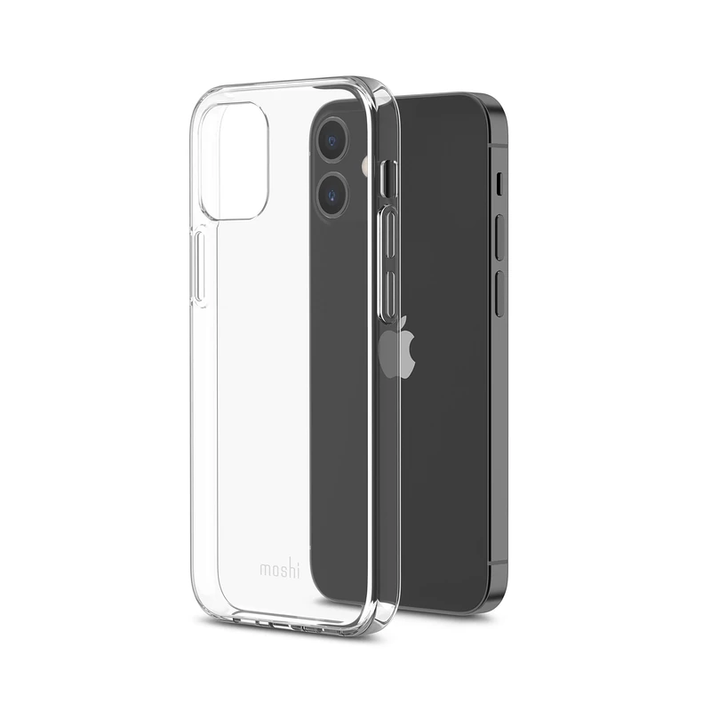 Moshi Vitros Clear Case Compatible with iPhone 12 Mini Case, Clear, Thin, Flexible, Watermark-Resistant, BPA-Free Cover for 5.4” iPhone 12 Mini, Crystal Clear