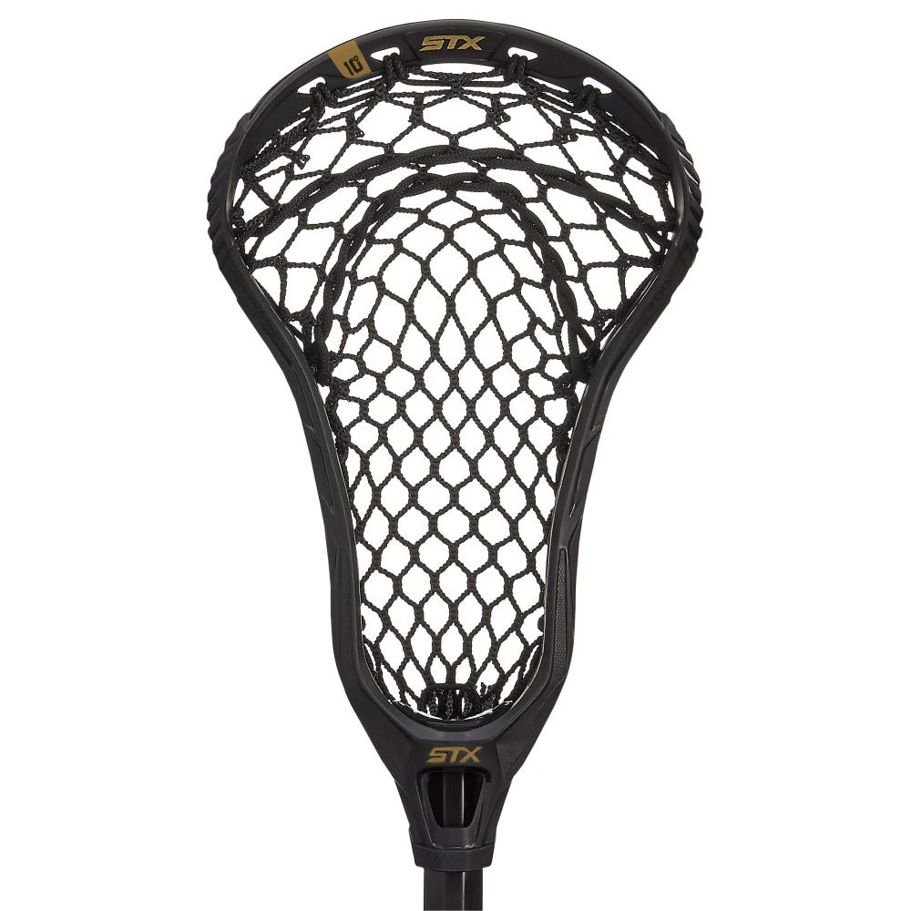 STX Lacrosse Fortress 700 Strung Head with Crux Mesh Pro Pocket, Black