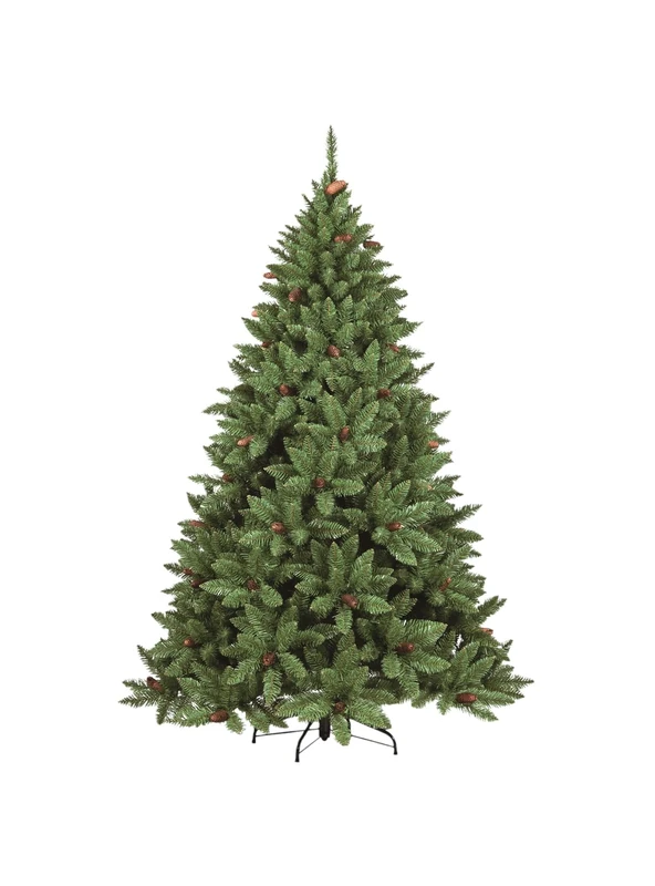 DMORA Claudio Christmas Tree Height 150 cm with Pine Cones 464 Branches 100 x 100 x 150 cm, Polyvinyl Chloride, Green