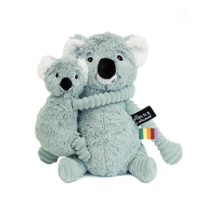 Ptipotos by Deglingos Koala Mum & Baby Mint Plush Toy - Image 1