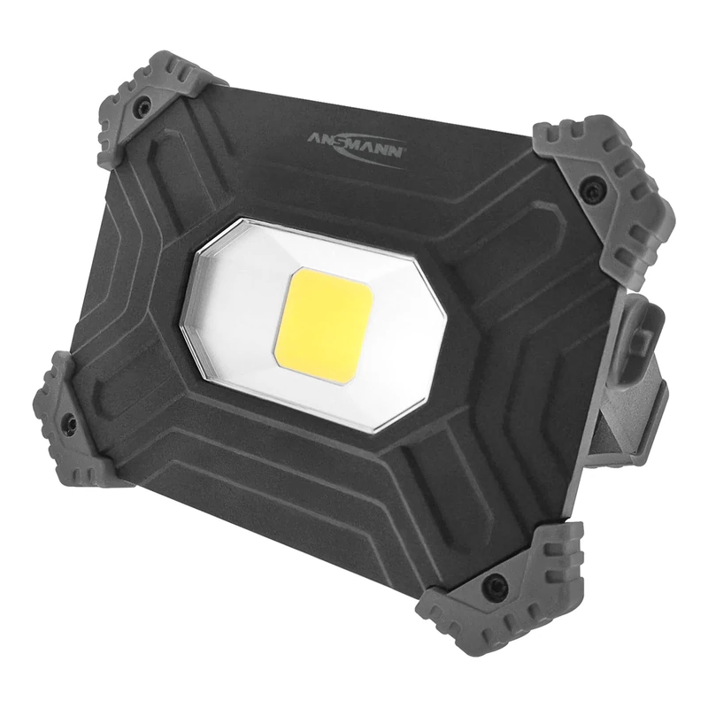 ANSMANN Rechargeable Work Spotlight with 30W COB LED, 6600 mAh for Professional Use in Workshop, Craft, Construction Site, Inspection, etc. Extremely Robust and Bright Pack of 1