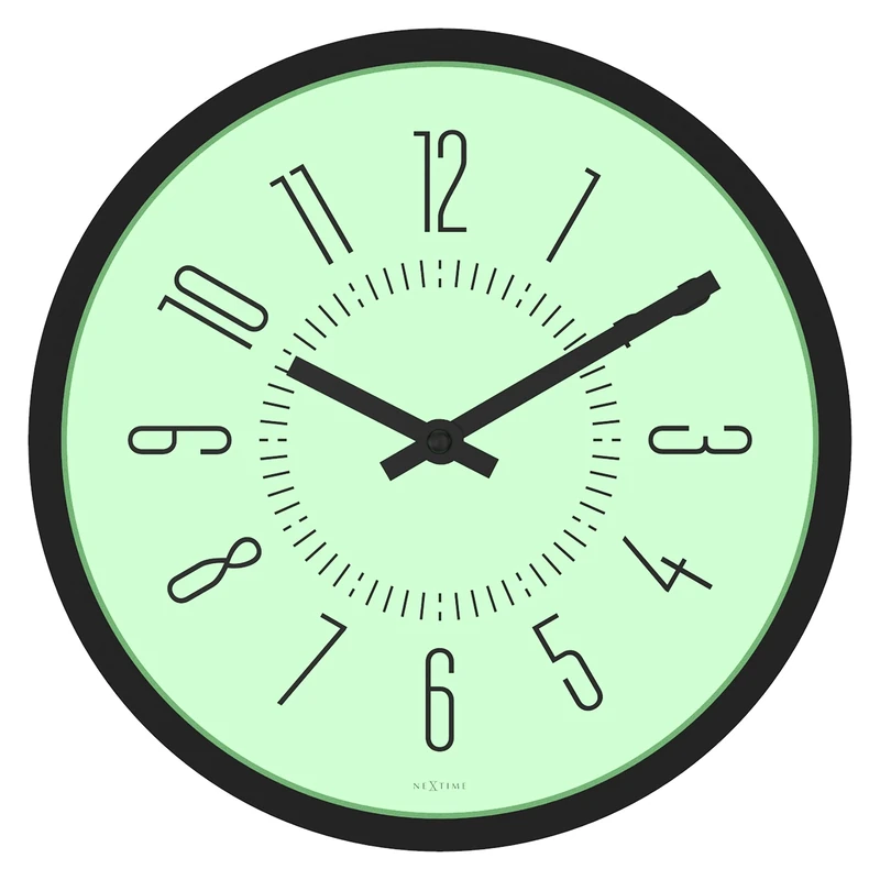 NexTime - Wall clock – Ø 35cm - Metal & Glass - White - 'Luminous'