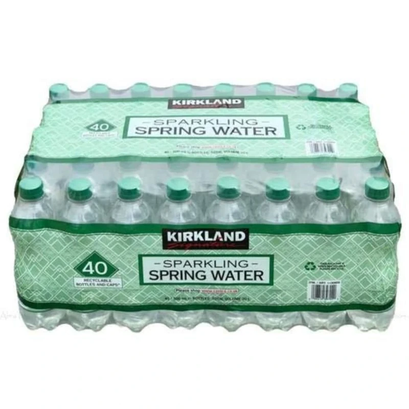 Kirkland Signature Sparking Spring Water Screw Cap Lid Bottles Pack of 40x500ml