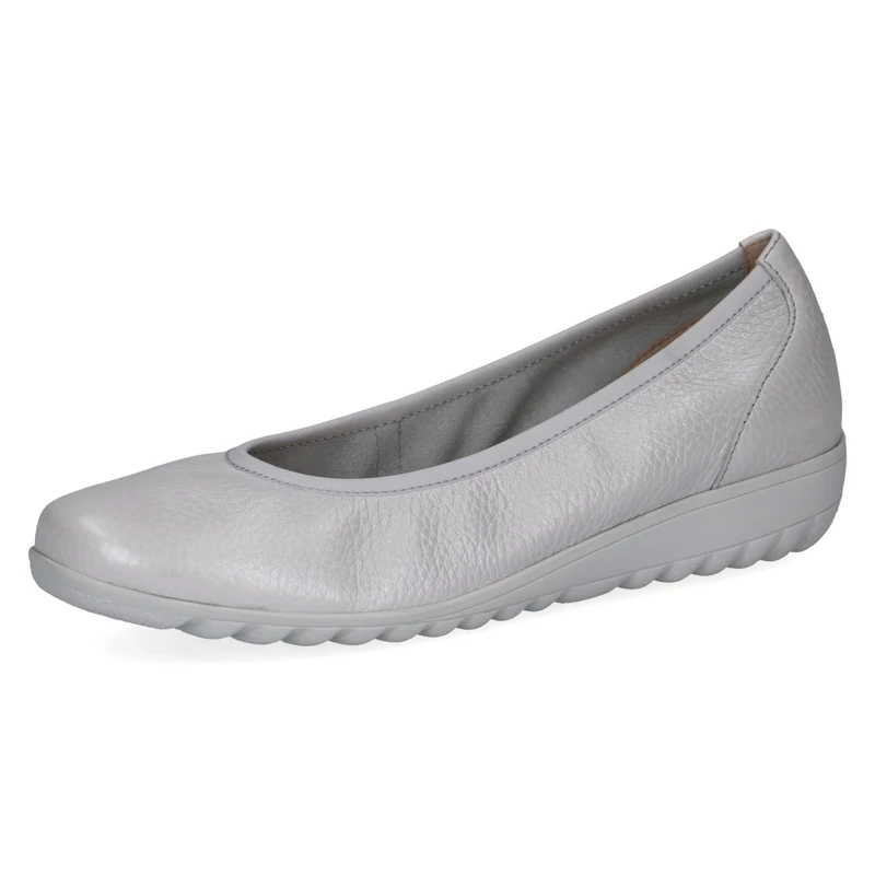 CAPRICE Women Ballet Flats Leather Platform, Blue (Lt.Blu.Per.Dee), 6.5 UK