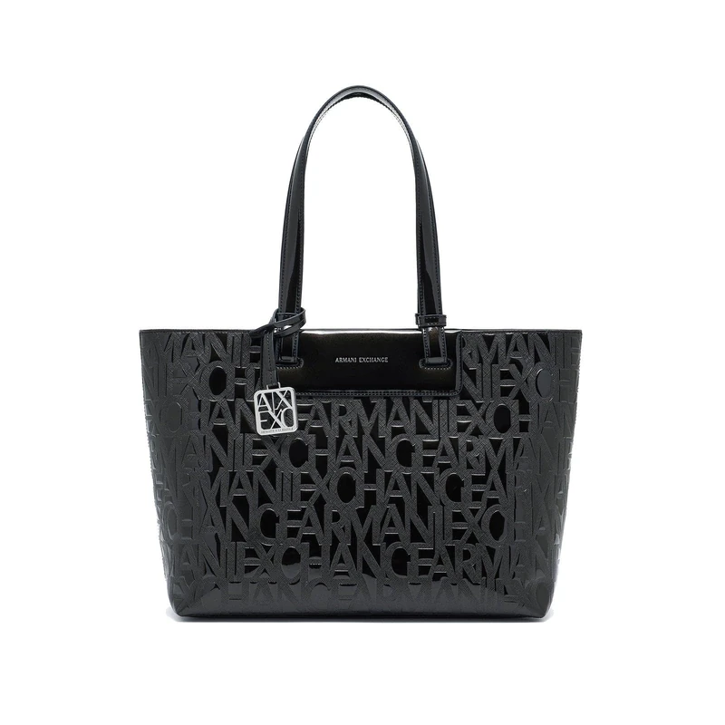 Armani Exchange Women's Liz, all over logo, classic style, black