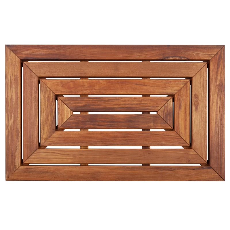 Nordic Style Premium Teak Shower and Bath Mat for Indoor and Outdoor Use - Non-Slip Wooden Platform for Spa, Sauna, Pool, Hot Tub - Flooring Decor and Protector (31.4" x 19.6", Oiled Finish)