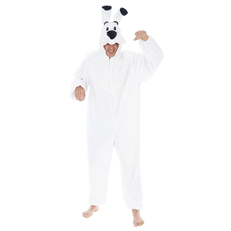 Chaks - Idefix costume, dog of Asterix and Obelix, onesie with hood, fancy dress for carnival and comic con