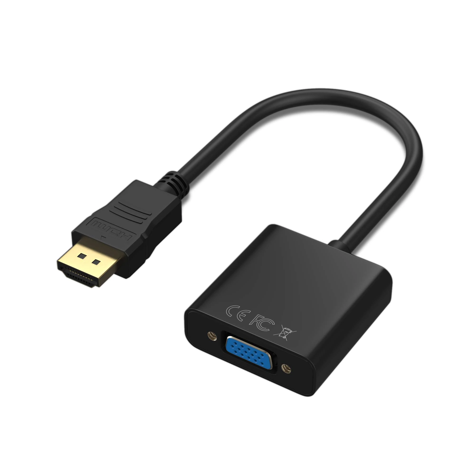 Cableader HDMI to VGA adapter 1080P, HDMI male to VGA female adapter with audio and DC for laptop,pc,desktop,TVbox,xbox,PS3,PS4 etc -black