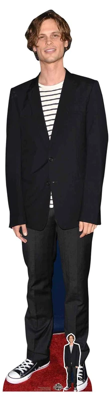Matthew Gray Gubler Black Jacket Lifesize Cardboard Cutout with Free Mini Standee Perfect Photo Gift for Fans, Collectors, Family and Friends