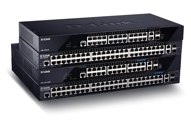 D-Link DGS-1520-52 Layer 3 Stackable Smart Managed Switch, 48 x 10/100/1000BASE-T Ports, 2 x 10GBASE-T Ports and 2 x 10G SFP+