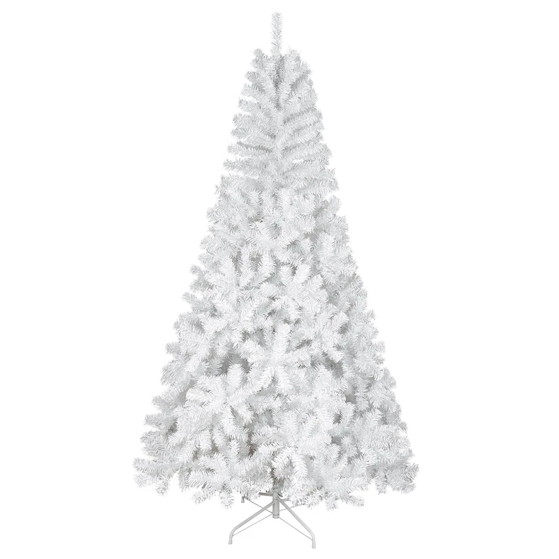Uten 6.8ft White Artificial Christmas Tree Xmas Pine Tree Holiday Decoration with Solid Metal Legs Indoor Outdoor 2.1M