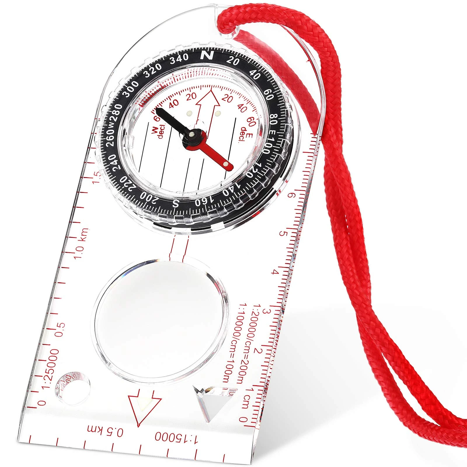 Navigation Compass Orienteering Compass Hiking Compass with Adjustable Declination for Expedition Map Reading, Navigation, Orienteering and Survival (1 Piece)