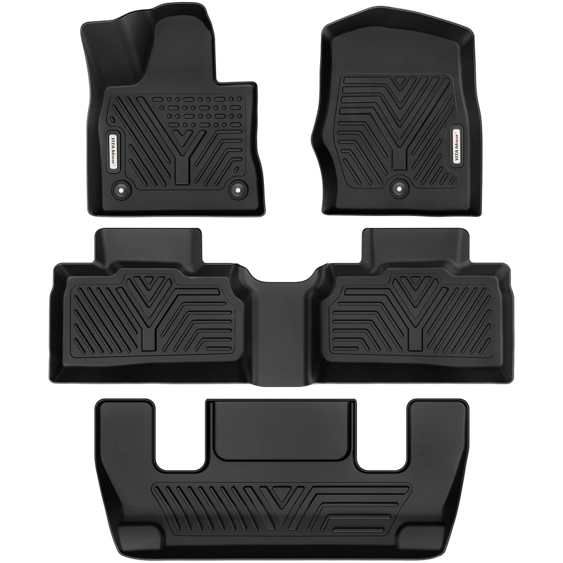 YITAMOTOR Floor Mats Compatible with 2020-2021 Ford Explorer 6 Passenger Models, Custom Fit Black TPE Floor Liners, 1st, 2nd and 3rd Row All-Weather Protection