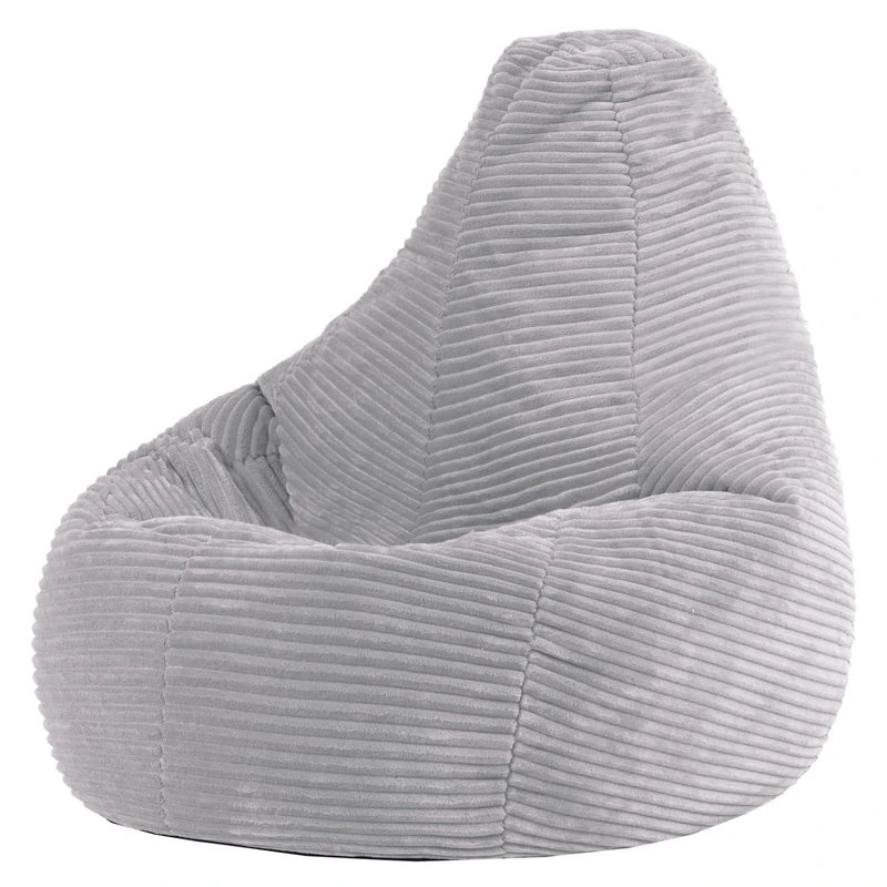 icon Dalton Kids Bean Bag, Grey, Cord Kids Bean Bag Chair with Filling Included for Girls and Boys, Childrens Chair, Beanbags for Children, Playroom Décor, Bedroom Accessories - Image 1