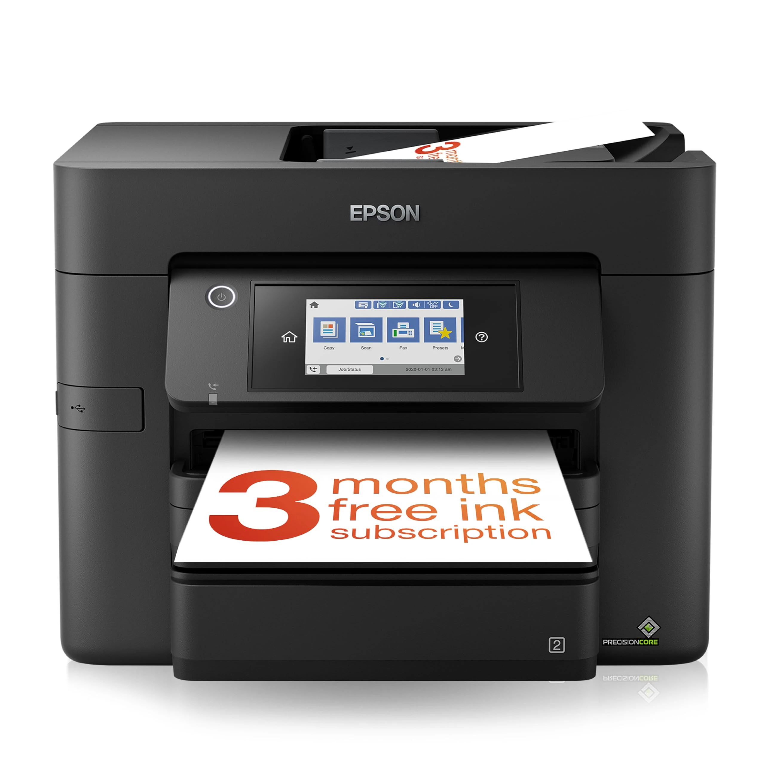 Epson WorkForce WF-4830 All-in-One Wireless Colour Printer with Scanner, Copier, Fax, Ethernet, Wi-Fi Direct and ADF , Black