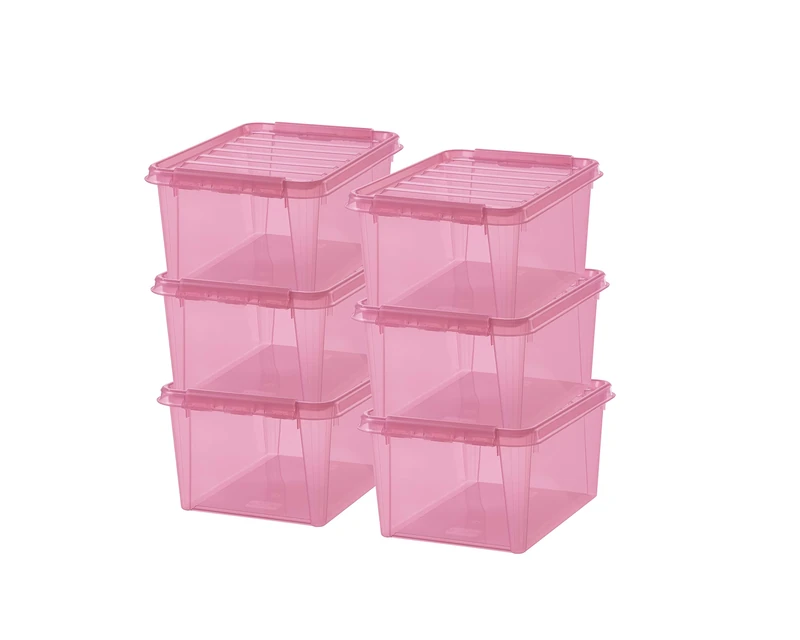 SmartStore - Colour 31 L - Set of 6 Storage Boxes - Pink - 50 x 39 x 26 cm - 31l